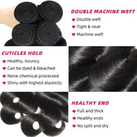 Body Wave Human Hair Bundles – 42 Inch 12A Brazilian Virgin